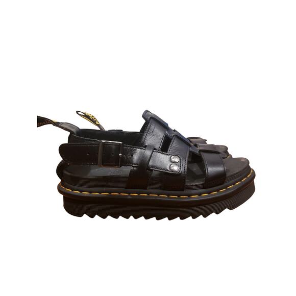 Dr. Martens The Terry Leather Fisherman Sandals Black Women's Size 7 - Picture 4 of 12